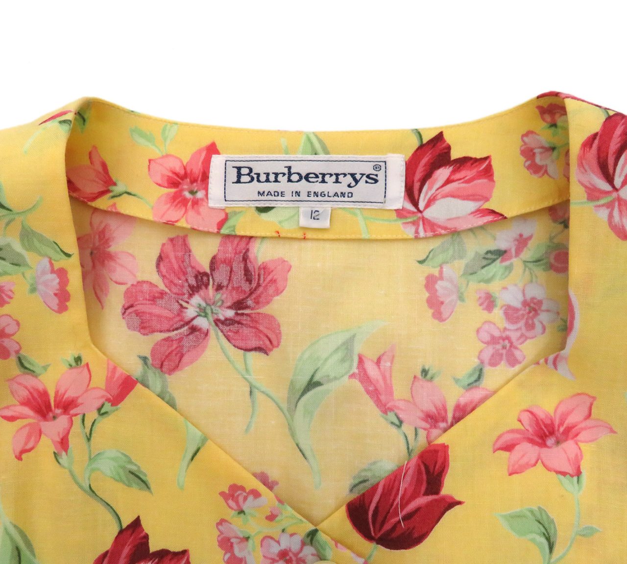 BURBERRY / バーバリー 花柄 フラワープリント ベルト付き ボタン
